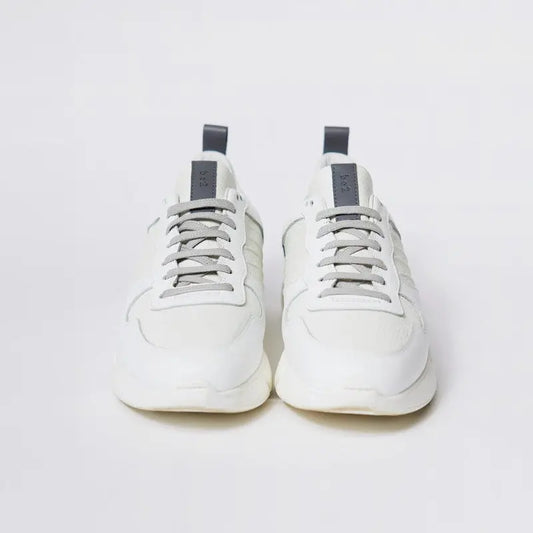 レザートレーナーホワイトネイビー / Leather Trainer White Navy ba2
