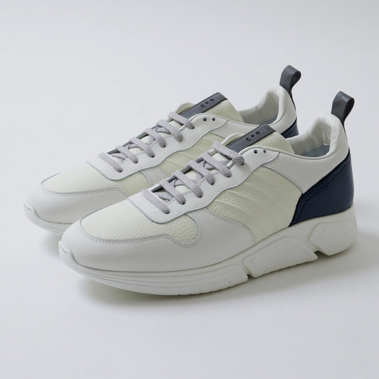 【早割 Pre-Order】Leather Trainer White Navy / レザートレーナーホワイト・ネイビー