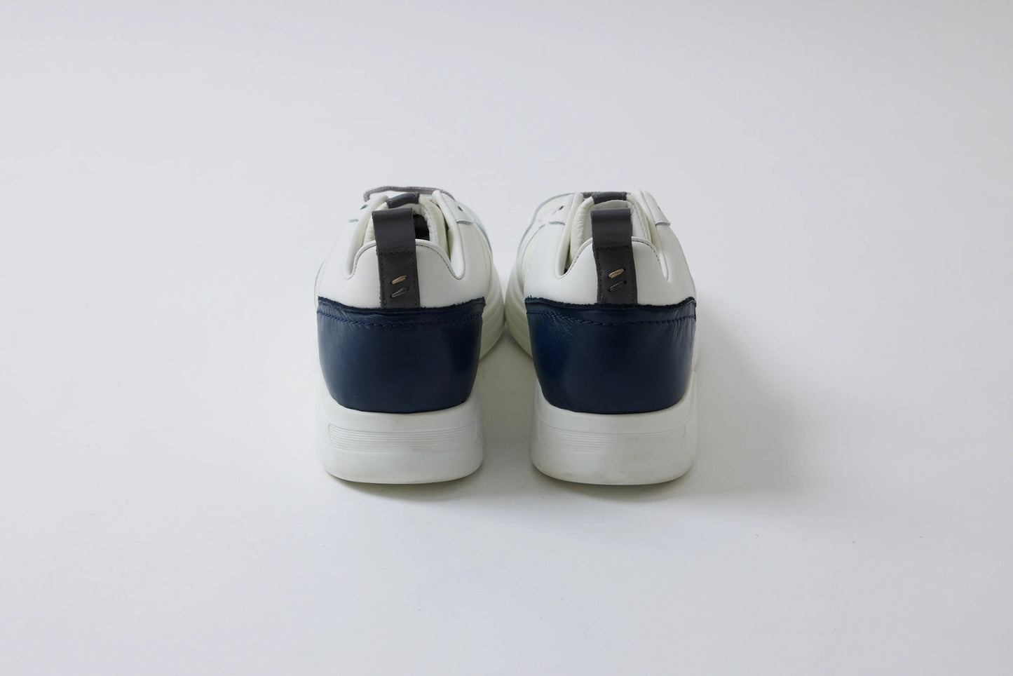 【早割 Pre-Order】Leather Trainer White Navy / レザートレーナーホワイト・ネイビー
