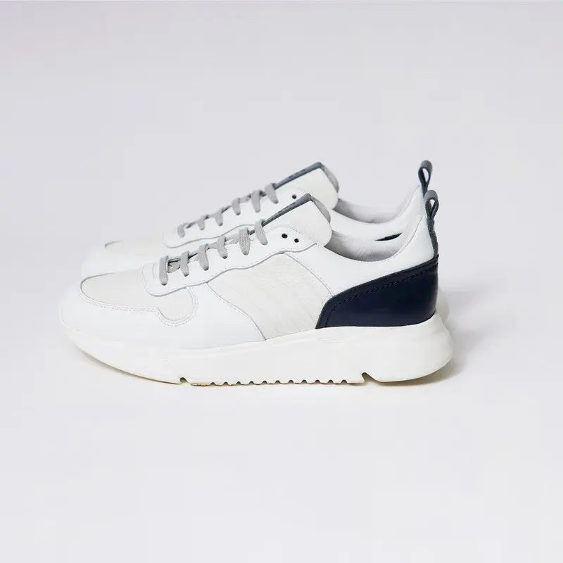 レザートレーナーホワイトネイビー / Leather Trainer White Navy ba2