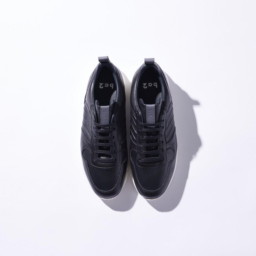 "NEW" レザートレーナー ブラックグレイ / Leather Trainer Black Gray ba2