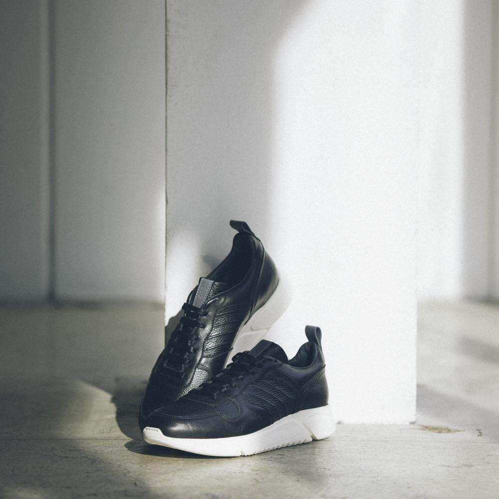 "NEW" レザートレーナー ブラックグレイ / Leather Trainer Black Gray ba2