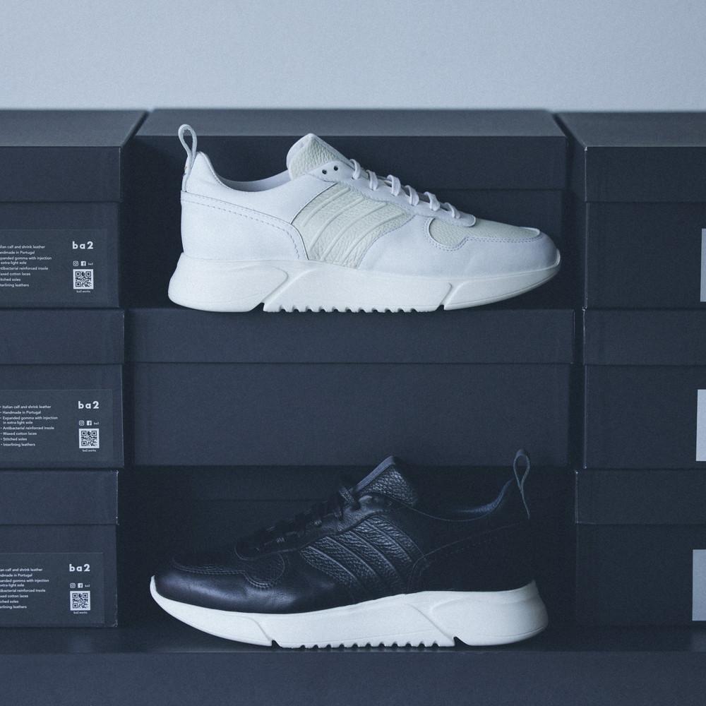 Leather Trainer Black Gray / レザートレーナー ブラック